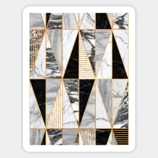 Marble Triangles - Black and White Sticker